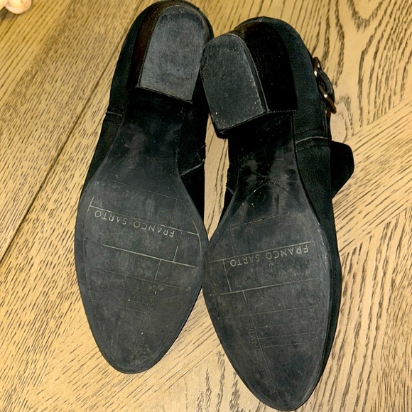 Franco Sarto Black Suede Western Short Ankle Booties size 8 - Picture 7 of 8